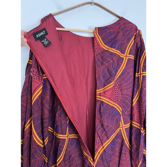 Size 14 Ashro Sheath Pink Yellow Datenight Party Cruise Dress African Ankara - Picture 11 of 12